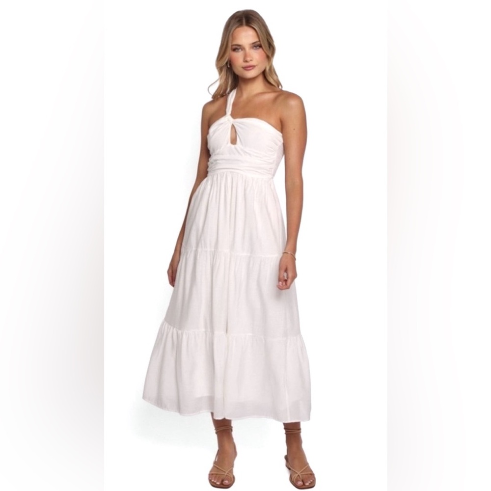 Petal and Pup White Maxi Dress Vinny one shoulder